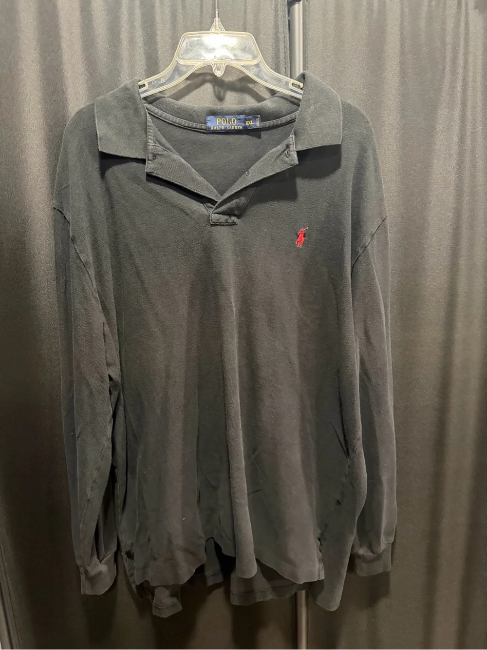 Ralph Lauren Black Long-Sleeve Polo with Red Pony